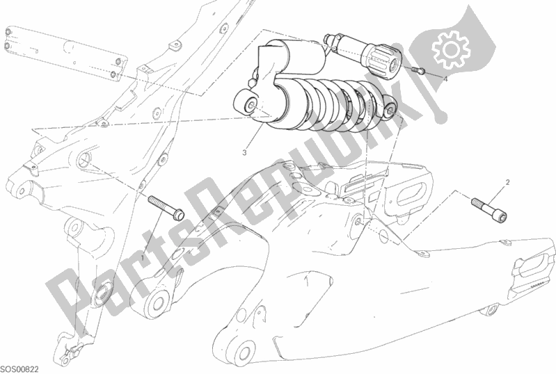 Alle onderdelen voor de Schokdemper Achter van de Ducati Multistrada 950 Thailand 2020